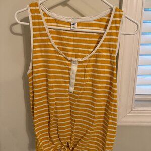 Ladies Striped Tank - Yellow/Gold & White